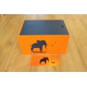 Pakket: Geboortekist (hout) met schuifdeksel (beschilderd id stijl geboortekaartje)